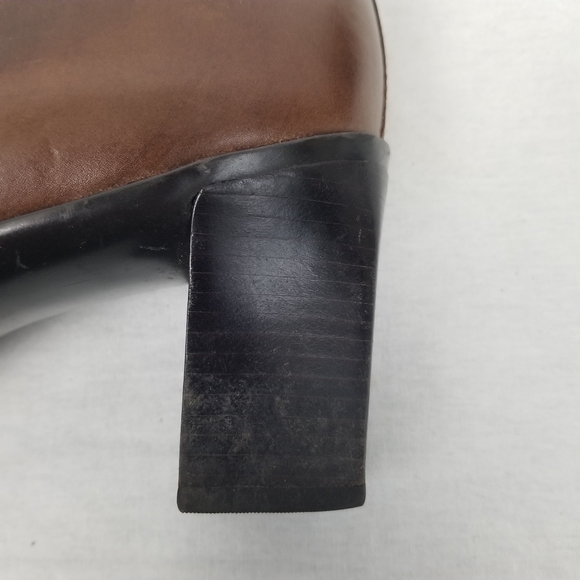 Antonio Melani brown leather ankle/chunky heel boots 9.5 M - Picture 7 of 13